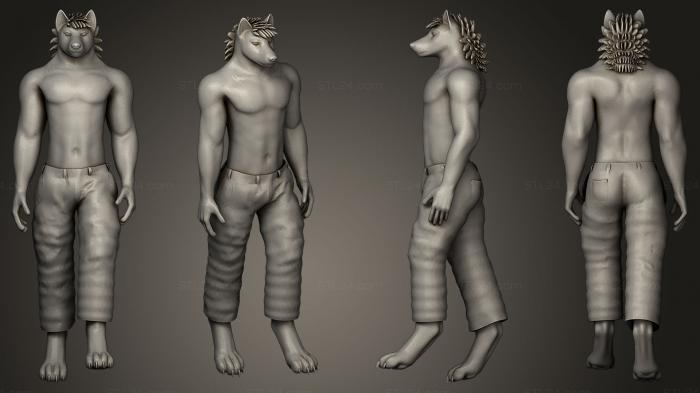 Figurines heroes, monsters and demons (Anthro Wolf25, STKM_0109) 3D models for cnc